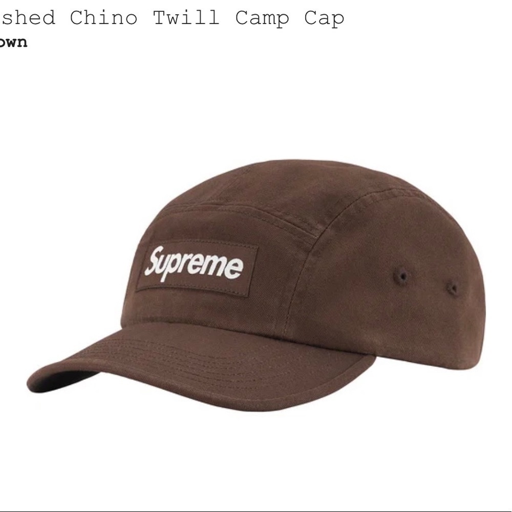Supreme Washed Chino Twill Cap Brown